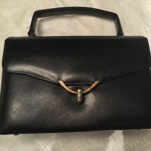 Vintage black leather Dorian bag.